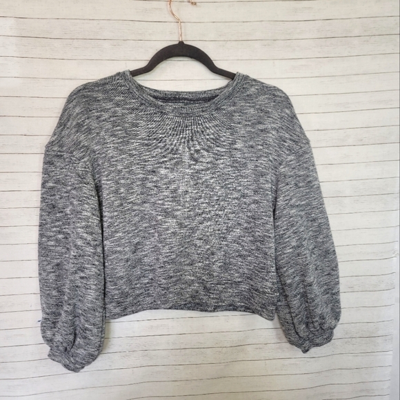 MADEWELL Textured Crewneck Gray Sweatshirt, sz Small - Picture 3 of 15